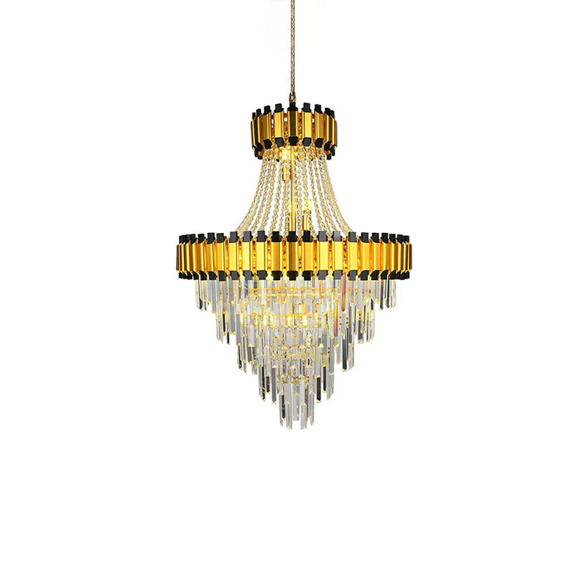 Merlin Tiered Gold Crystal Chandelier - Image 23