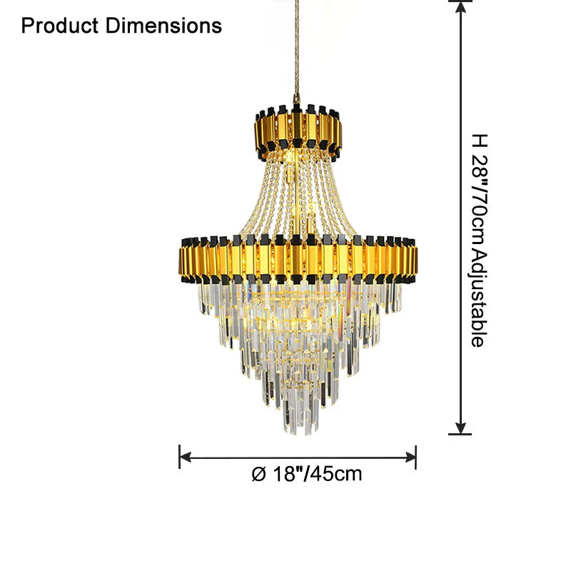 Merlin Tiered Gold Crystal Chandelier - Image 24