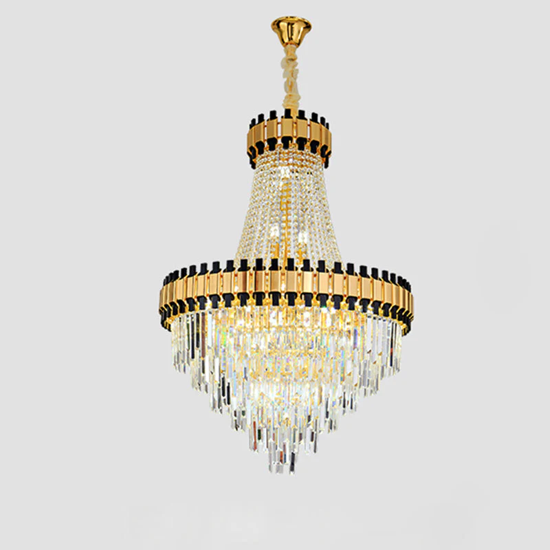 Merlin Tiered Gold Crystal Chandelier - Image 25