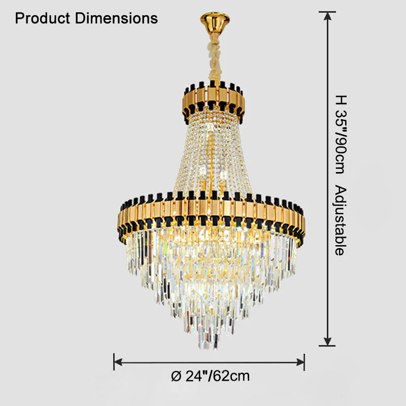 Merlin Tiered Gold Crystal Chandelier - Image 26