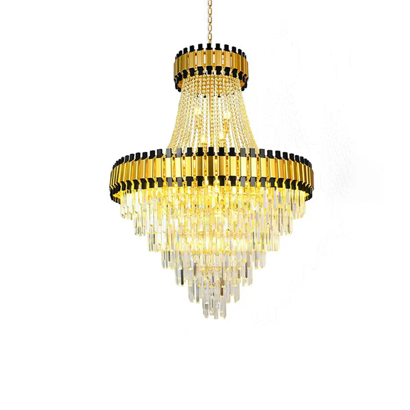 Merlin Tiered Gold Crystal Chandelier - Image 27