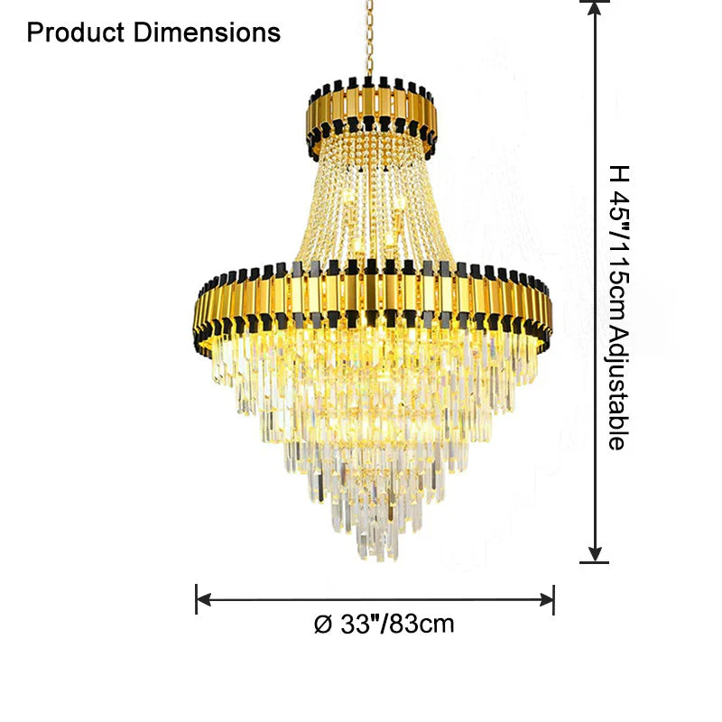 Merlin Tiered Gold Crystal Chandelier - Image 28