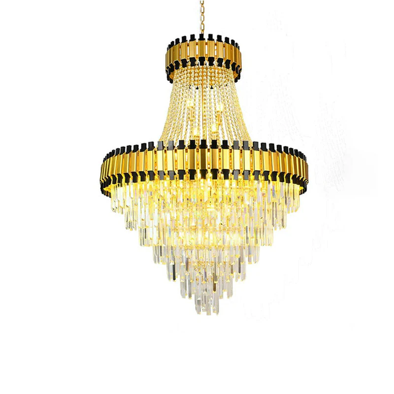 Merlin Tiered Gold Crystal Chandelier - Image 29
