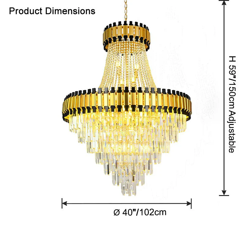 Merlin Tiered Gold Crystal Chandelier - Image 30