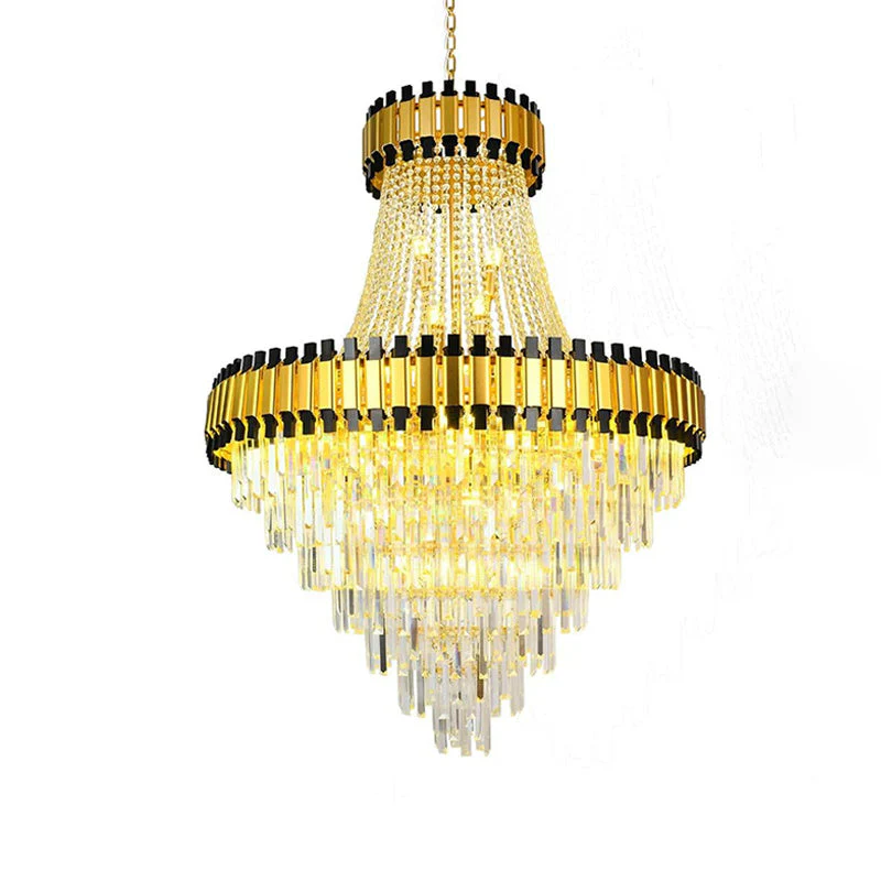 Merlin Tiered Gold Crystal Chandelier - Image 31