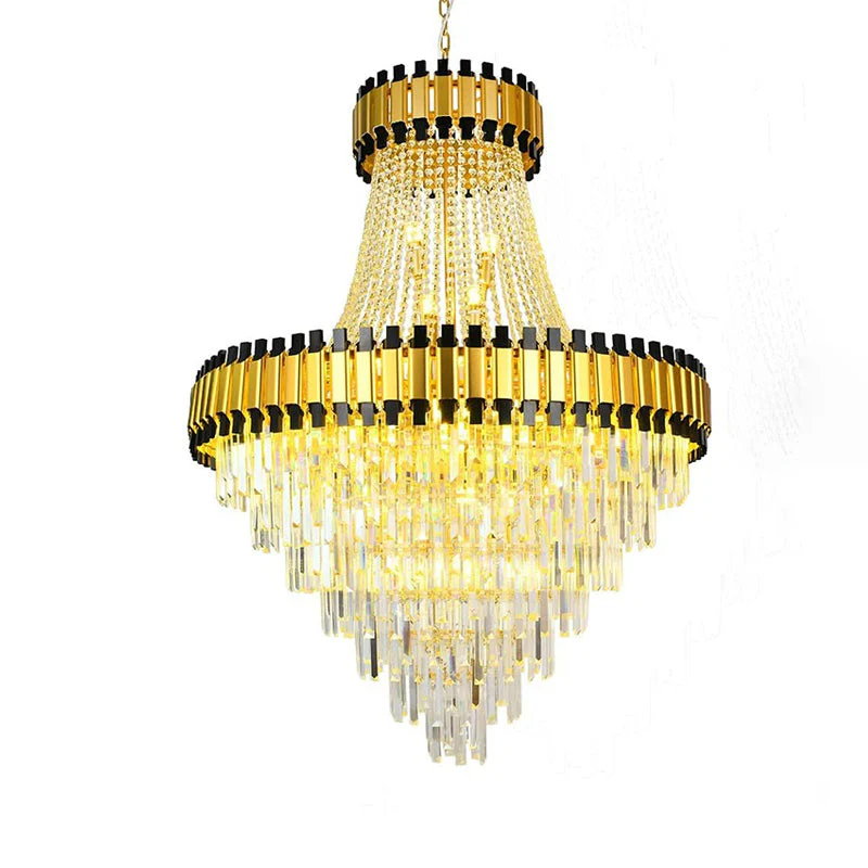 Merlin Tiered Gold Crystal Chandelier - Image 33
