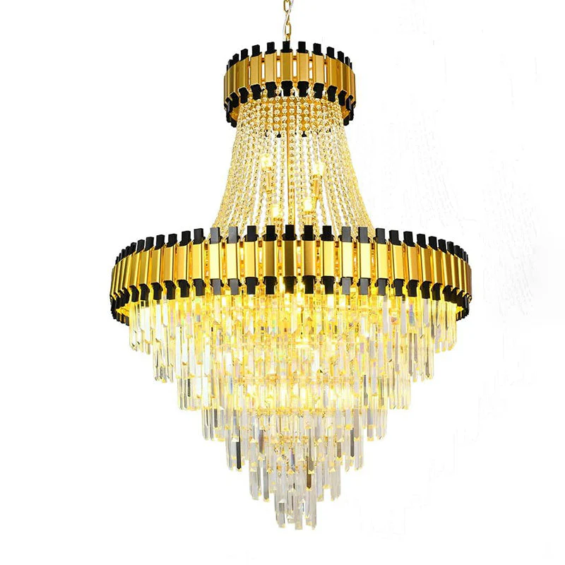 Merlin Tiered Gold Crystal Chandelier - Image 35