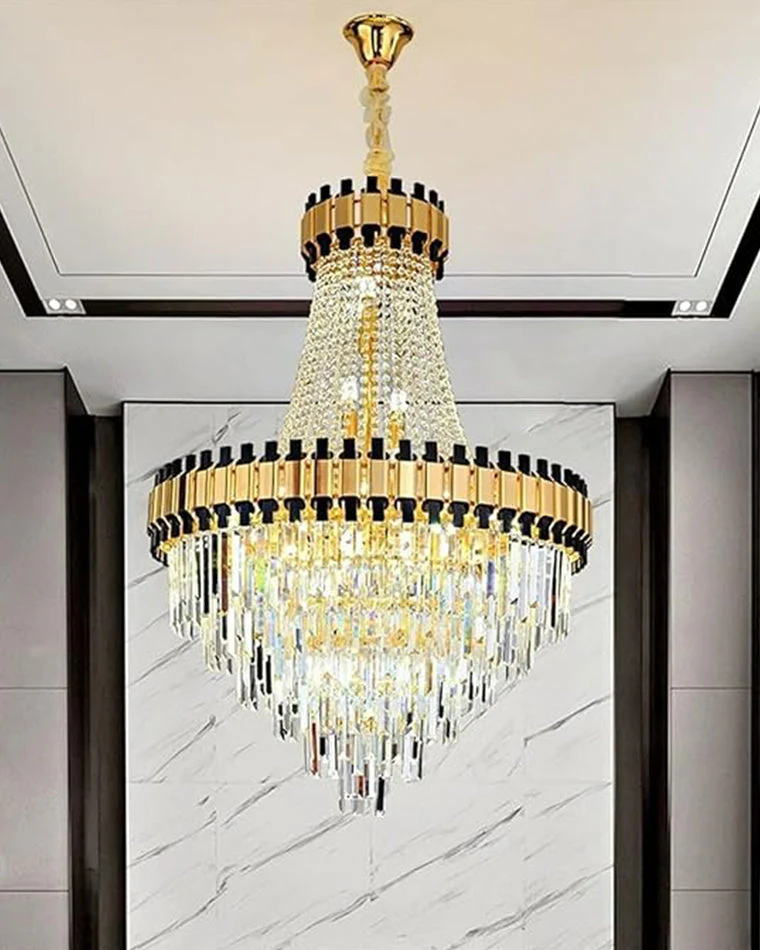 Merlin Tiered Gold Crystal Chandelier - Image 4