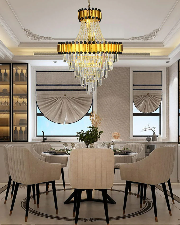 Merlin Tiered Gold Crystal Chandelier - Image 6