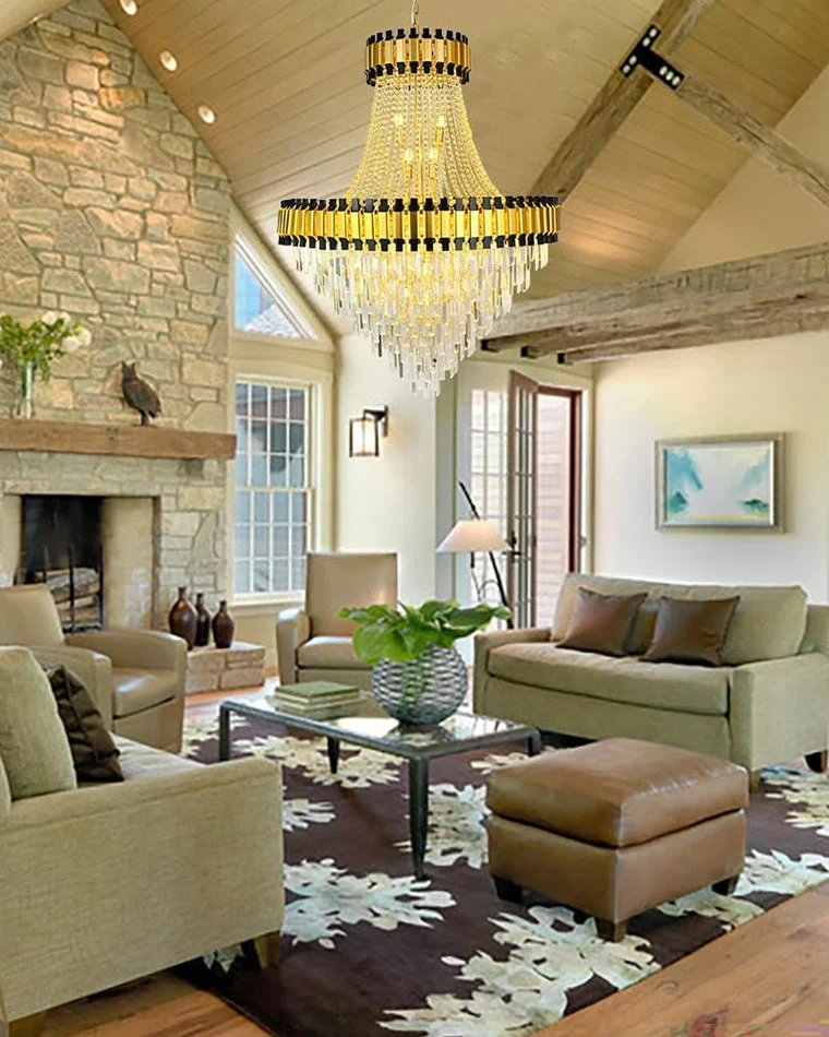 Merlin Tiered Gold Crystal Chandelier - Image 7
