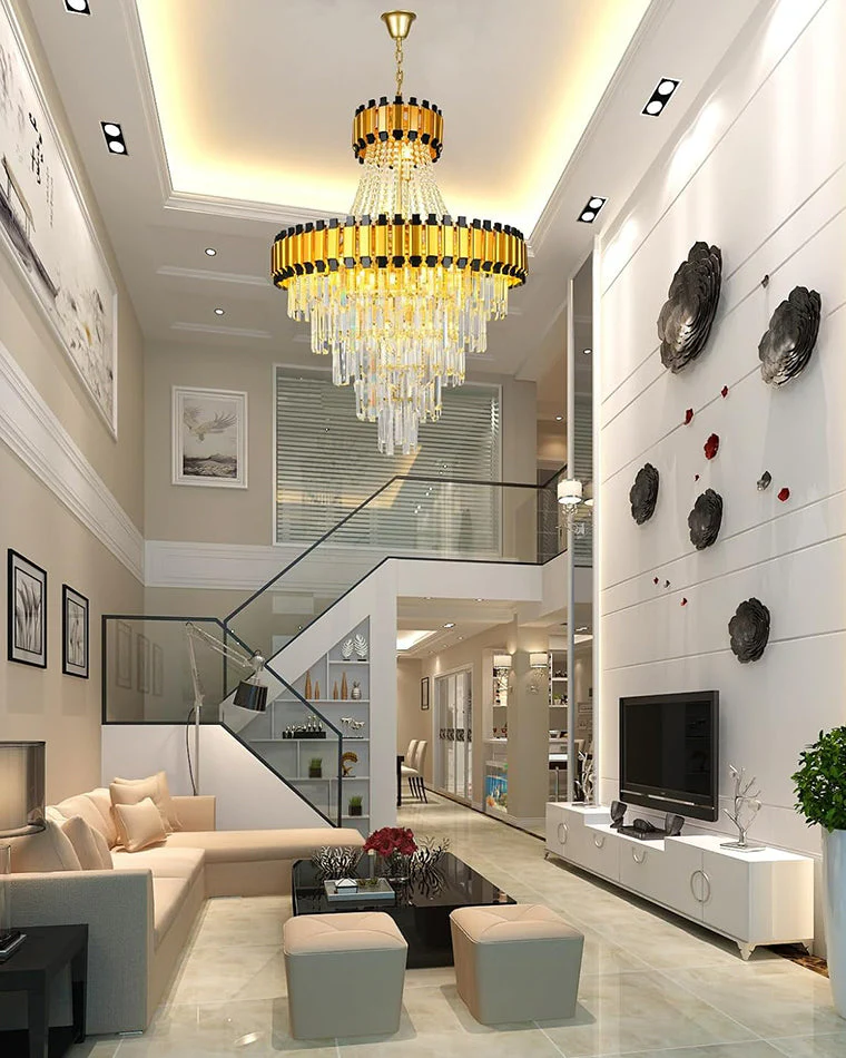 Merlin Tiered Gold Crystal Chandelier - Image 9