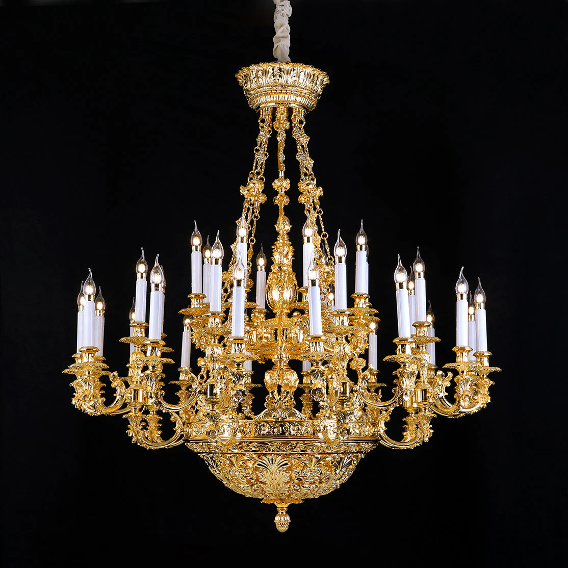 mid century chandelier brass