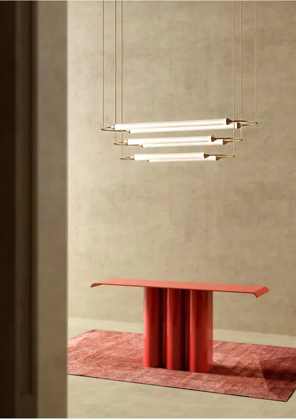 Minimalism Brass Ellipse Horizontal LED Chandelier for Kitchen Island/Dining Room - Image 11