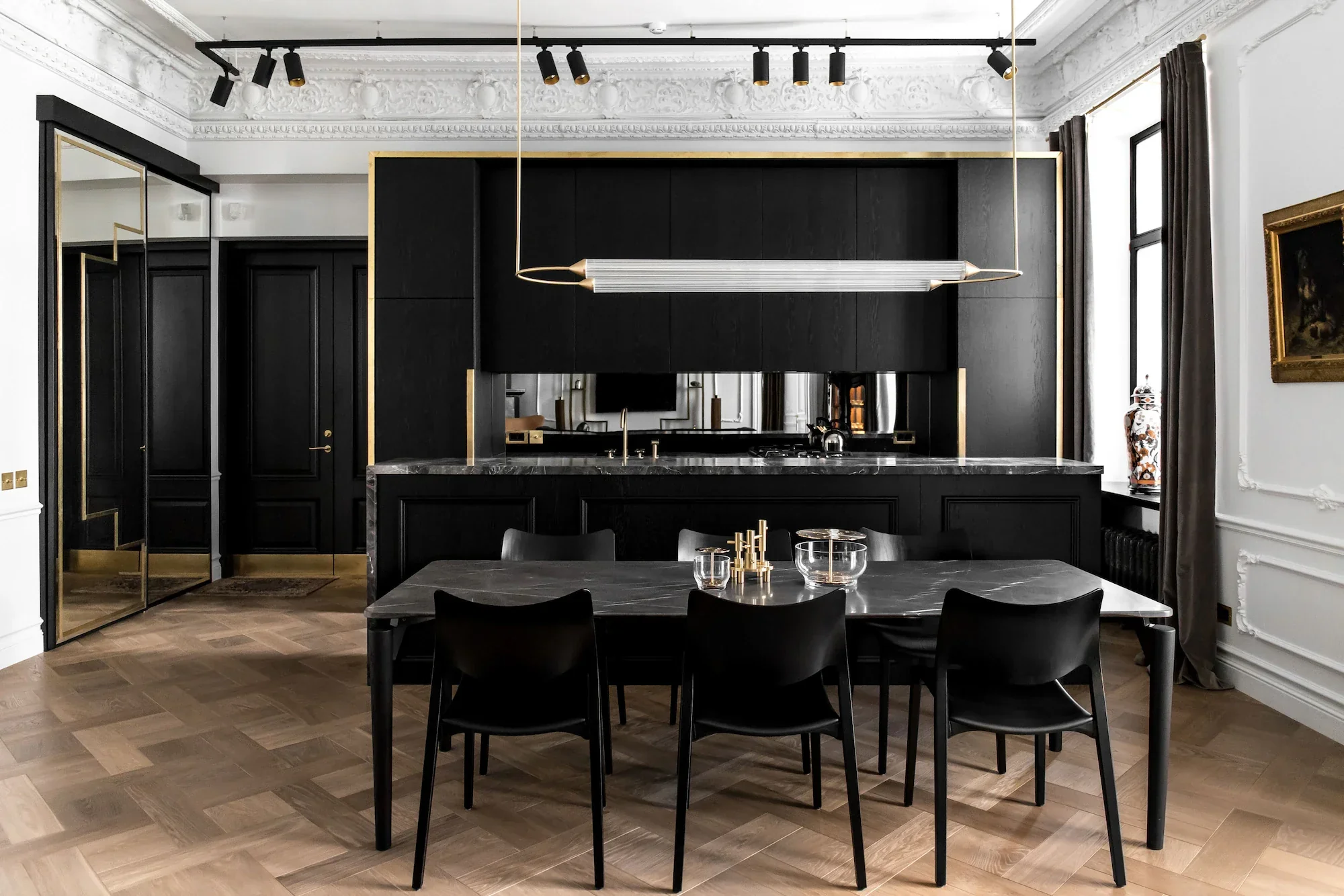 Minimalism Brass Ellipse Horizontal LED Chandelier for Kitchen Island/Dining Room - Image 14