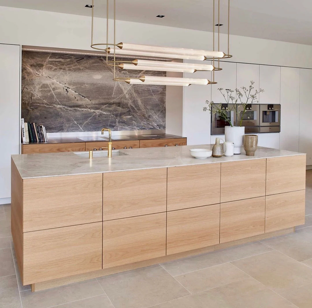 Minimalism Brass Ellipse Horizontal LED Chandelier for Kitchen Island/Dining Room - Image 3