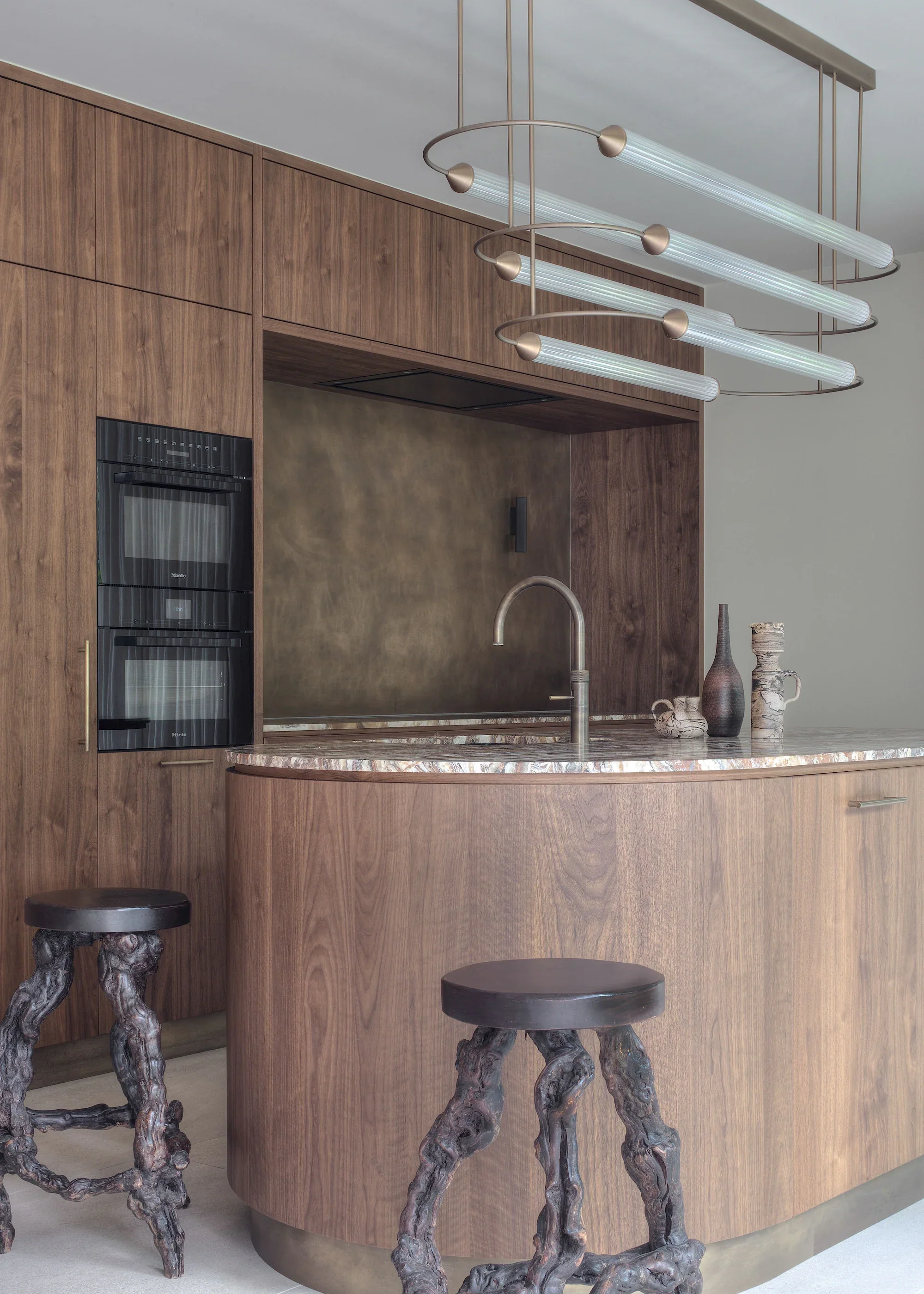 Minimalism Brass Ellipse Horizontal LED Chandelier for Kitchen Island/Dining Room - Image 6