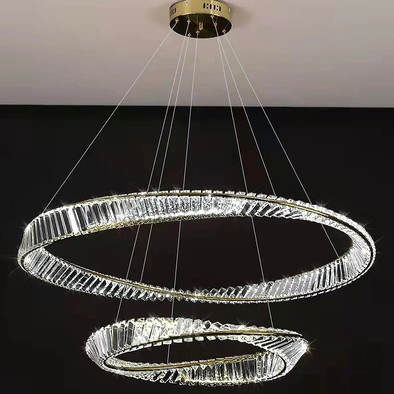 Ring Crystal Chandelier Luxury Living/ Dining Room Ceiling Lamp Bedroom Light - Image 10