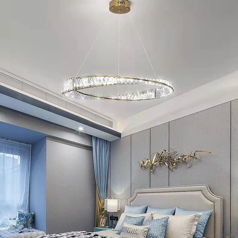 Ring Crystal Chandelier Luxury Living/ Dining Room Ceiling Lamp Bedroom Light - Image 11