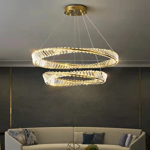 Ring Crystal Chandelier Luxury Living/ Dining Room Ceiling Lamp Bedroom Light - Image 15