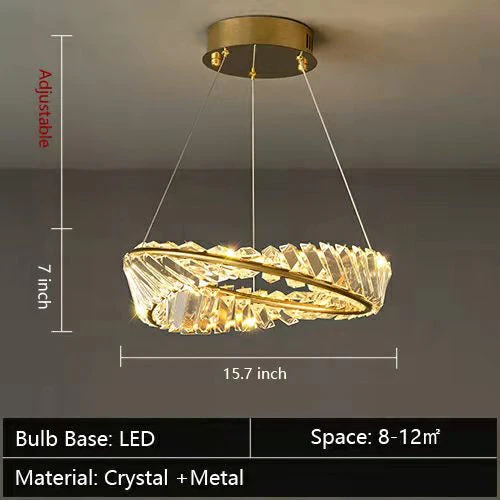 Ring Crystal Chandelier Luxury Living/ Dining Room Ceiling Lamp Bedroom Light - Image 21