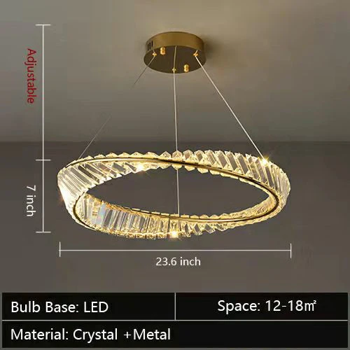 Ring Crystal Chandelier Luxury Living/ Dining Room Ceiling Lamp Bedroom Light - Image 22