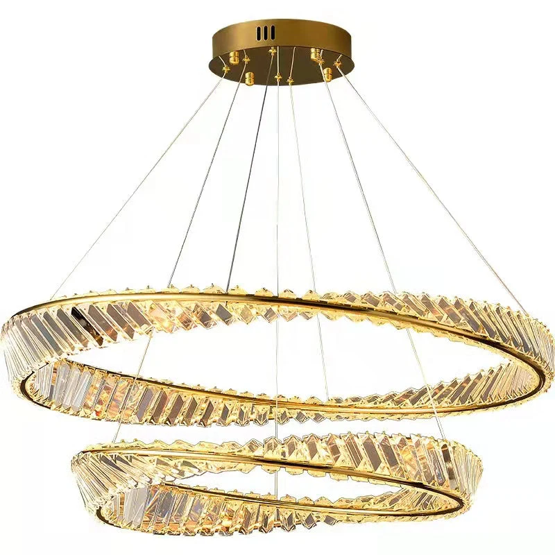 Ring Crystal Chandelier Luxury Living/ Dining Room Ceiling Lamp Bedroom Light - Image 3