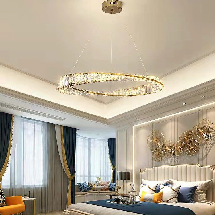 Ring Crystal Chandelier Luxury Living/ Dining Room Ceiling Lamp Bedroom Light - Image 4