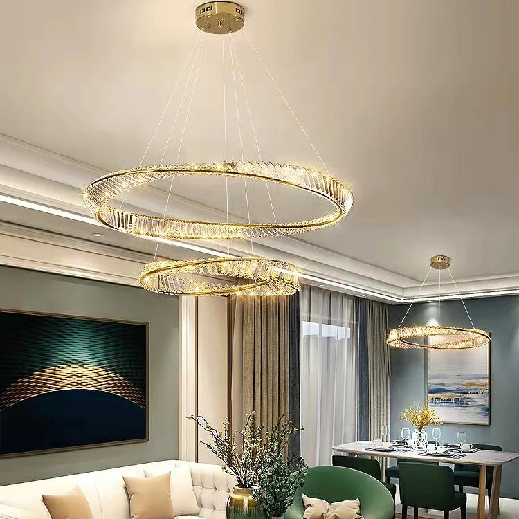 Ring Crystal Chandelier Luxury Living/ Dining Room Ceiling Lamp Bedroom Light - Image 5