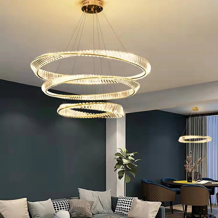 Ring Crystal Chandelier Luxury Living/ Dining Room Ceiling Lamp Bedroom Light - Image 6