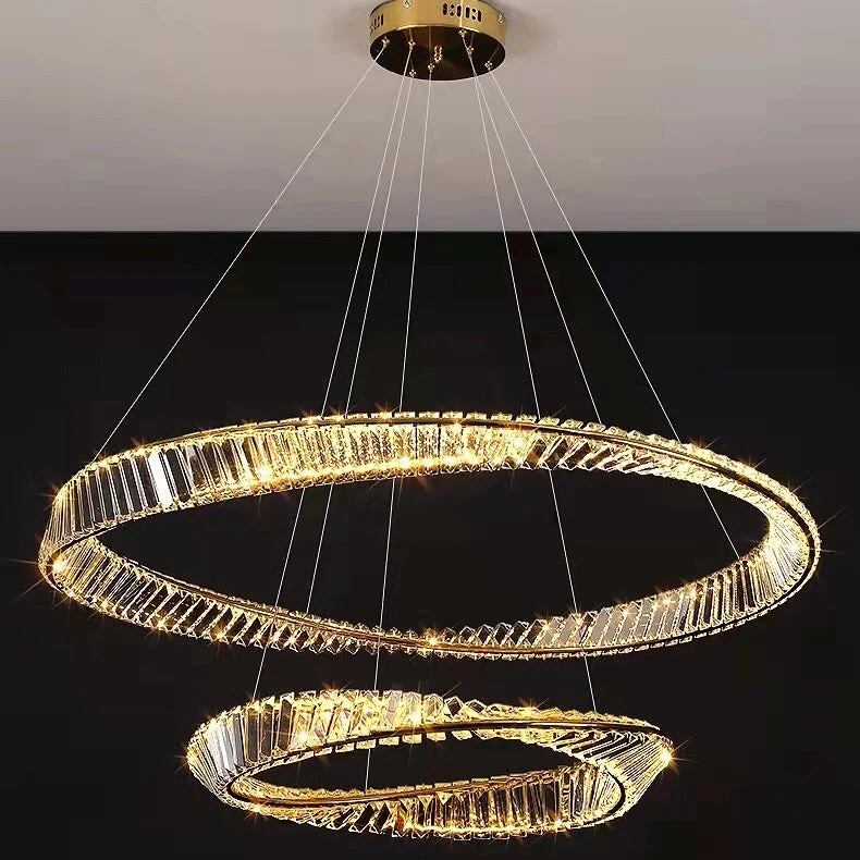 Ring Crystal Chandelier Luxury Living/ Dining Room Ceiling Lamp Bedroom Light - Image 8