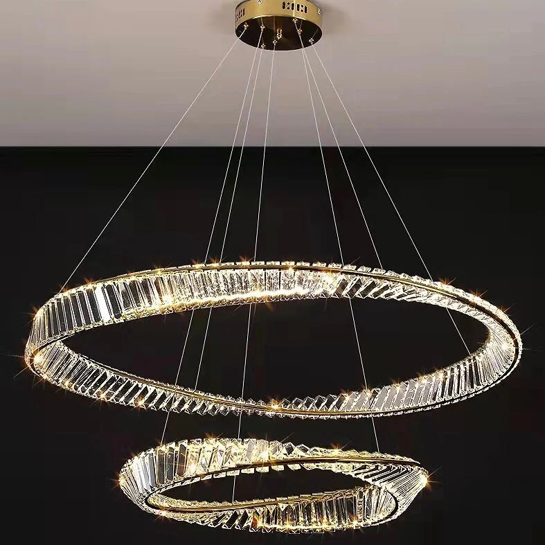 Ring Crystal Chandelier Luxury Living/ Dining Room Ceiling Lamp Bedroom Light - Image 9