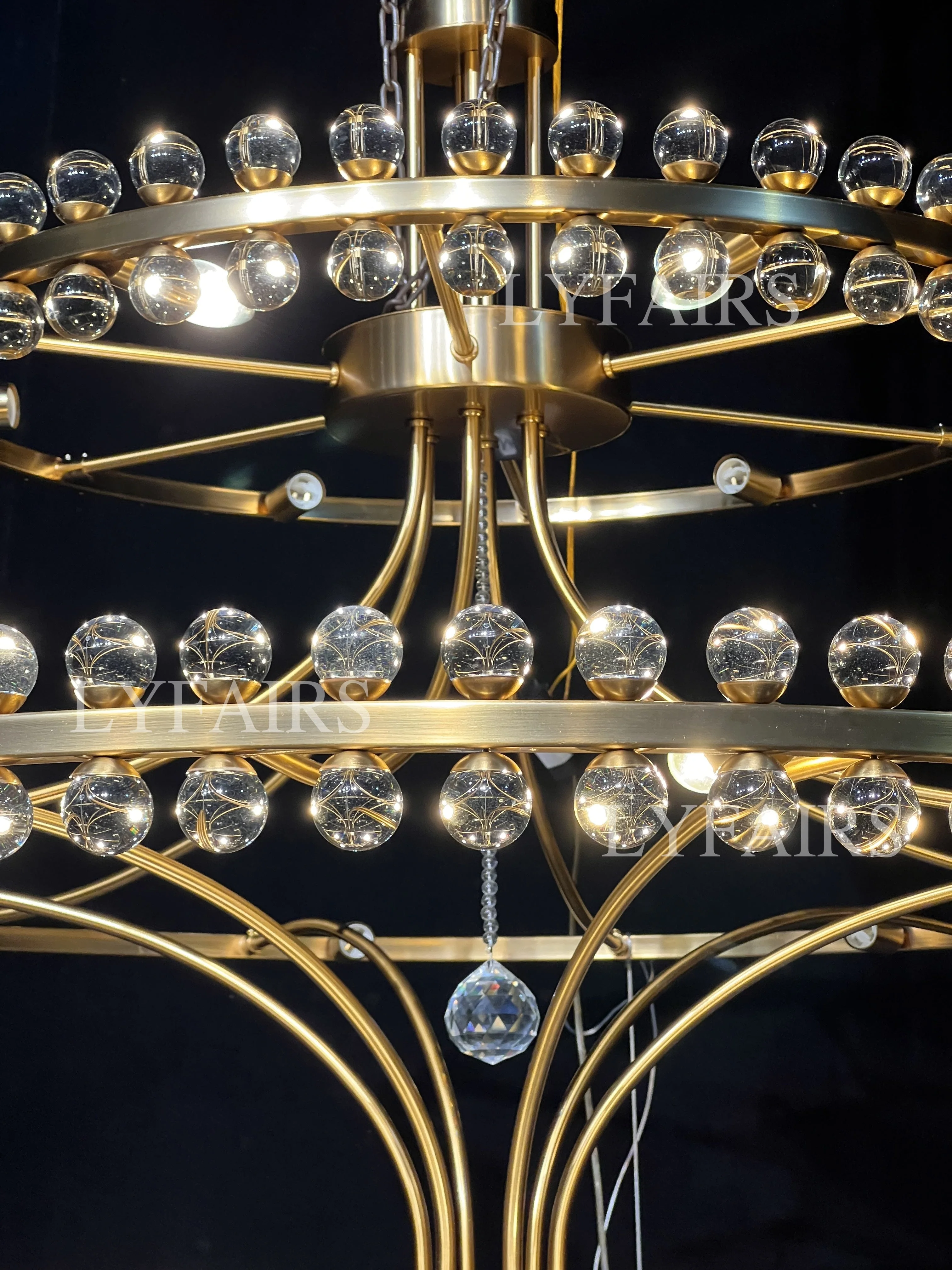 Modern 2/3 Ring Glass Ball Chandelier for Low-ceiling - Image 10