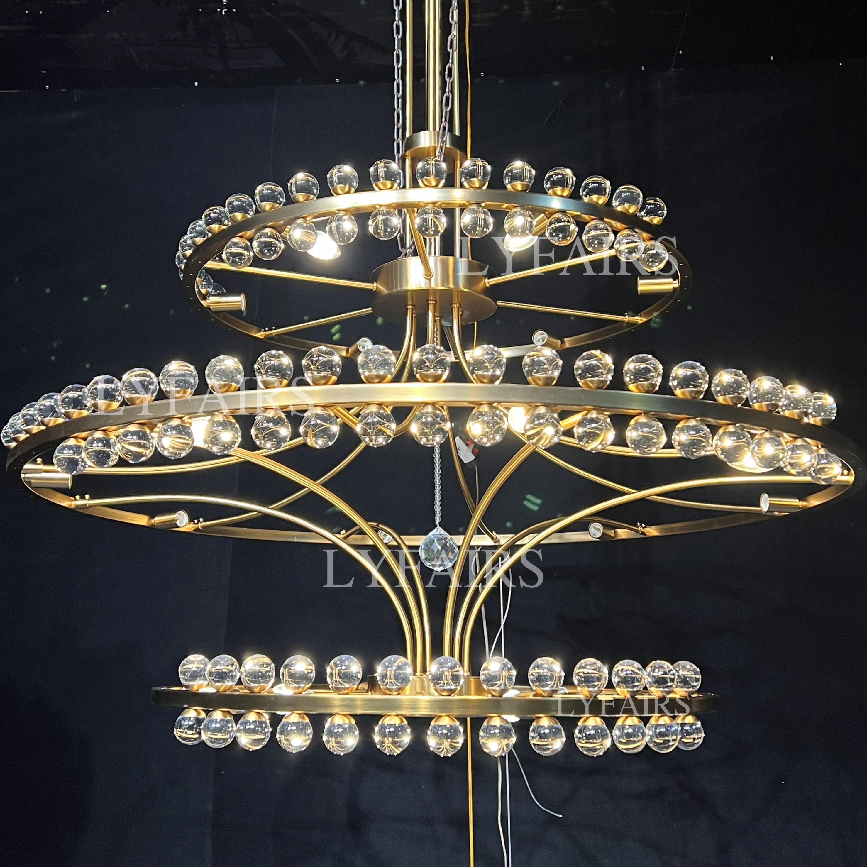 Modern 2/3 Ring Glass Ball Chandelier for Low-ceiling - Image 2