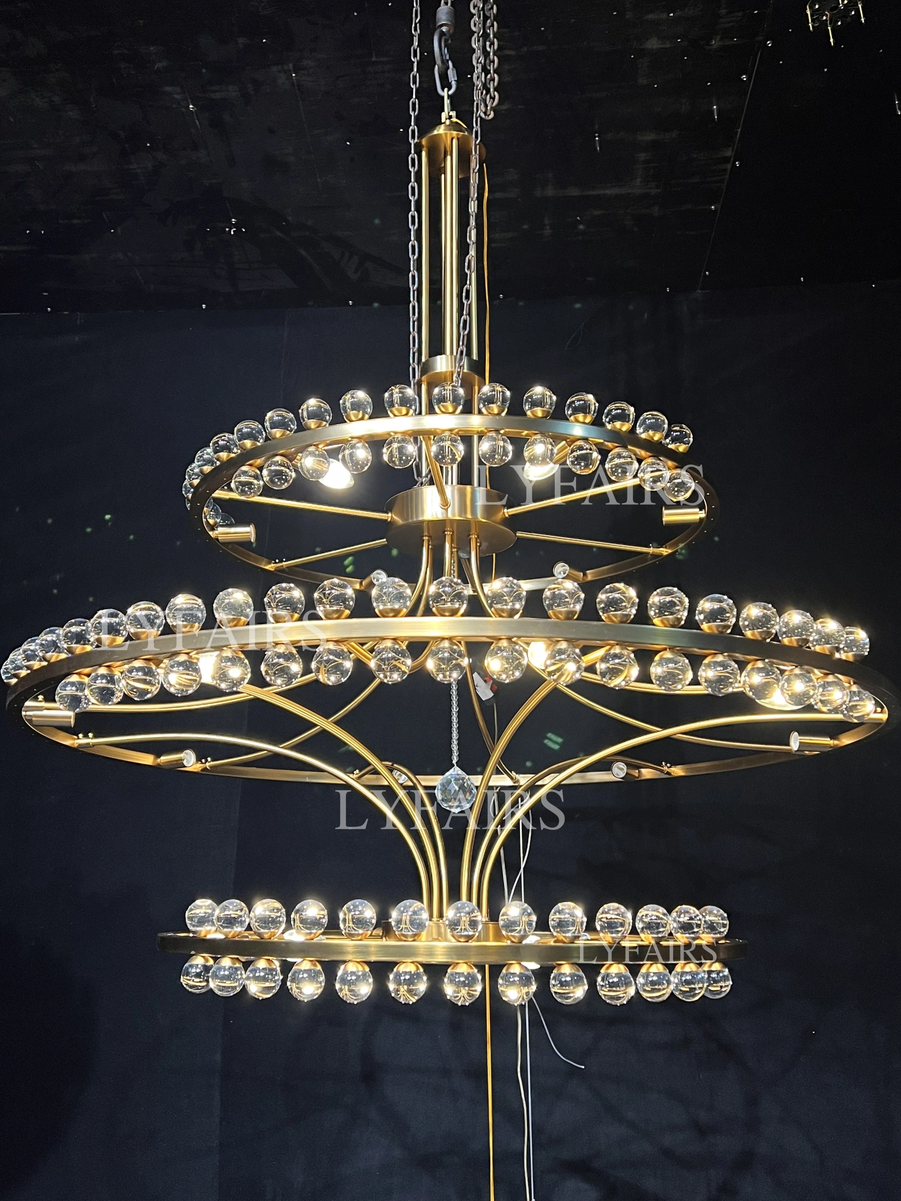 Modern 2/3 Ring Glass Ball Chandelier for Low-ceiling - Image 4