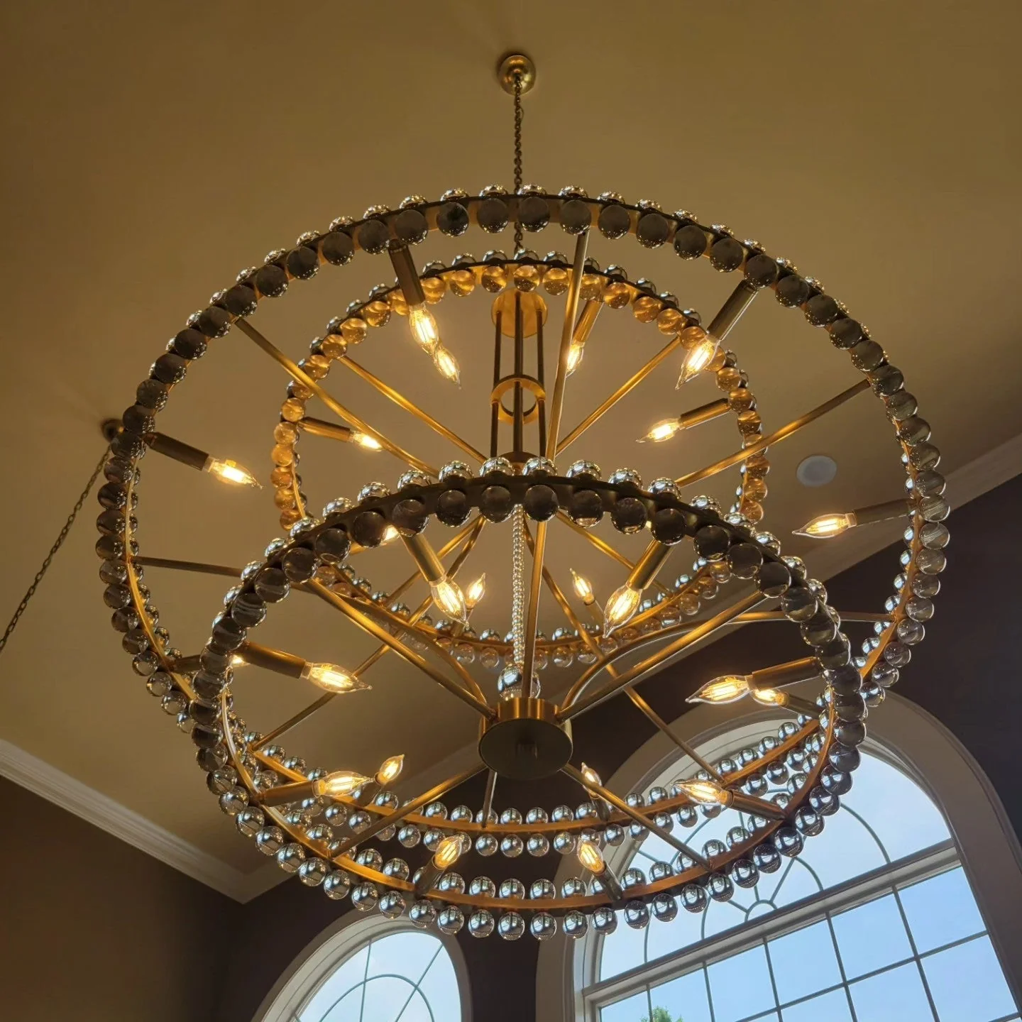 Modern 2/3 Ring Glass Ball Chandelier for Low-ceiling - Image 9