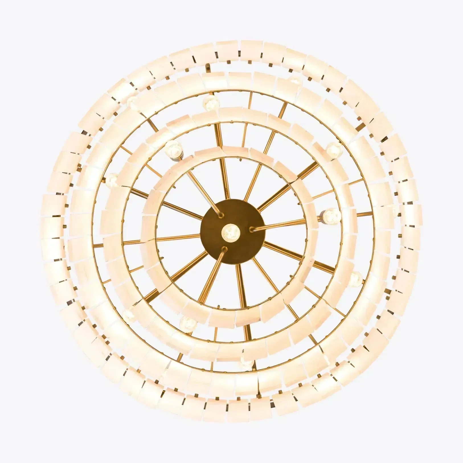 Modern Alabaster Tiered Chandelier - Image 4