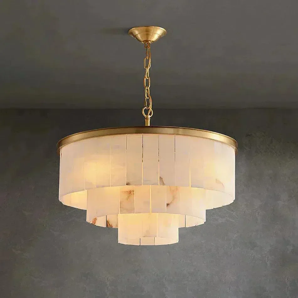 Modern Alabaster Tiered Chandelier - Image 6