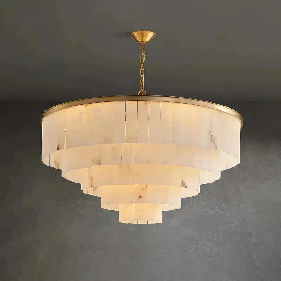 Modern Alabaster Tiered Chandelier - Image 8
