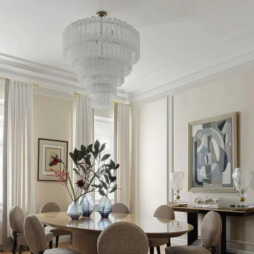 Modern Art Design 3/4/5/7-Tier Hand-blown Glass Tiered Chandelier - Image 2