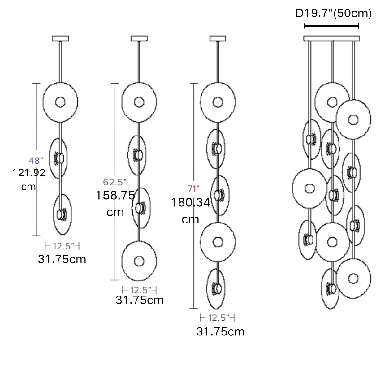 Modern Art Design Radiant Glass Chandelier - Image 10