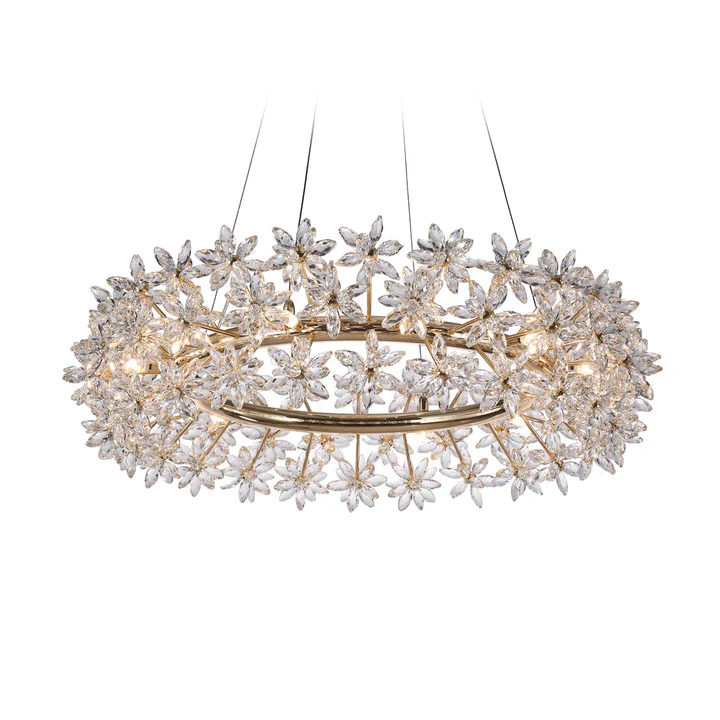 Modern Art Design Round Crystal Flower Chandelier for Bedroom/Living Room - Image 3