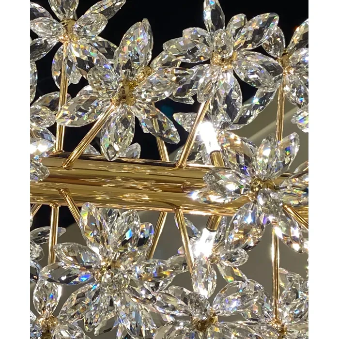 Modern Art Design Round Crystal Flower Chandelier for Bedroom/Living Room - Image 5
