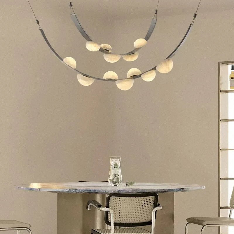 Modern Belt Alabaster Drops LED Chandelier - Image 2