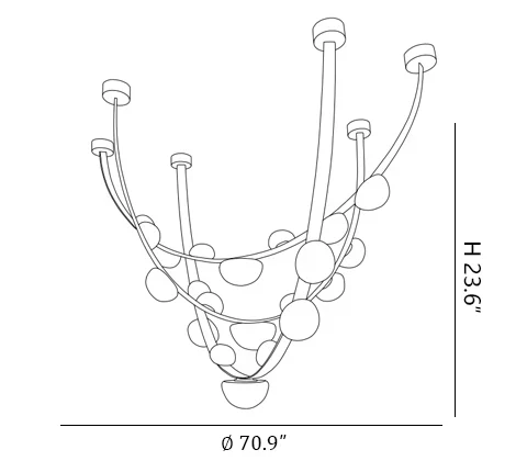 Modern Belt Alabaster Drops LED Chandelier - Image 7