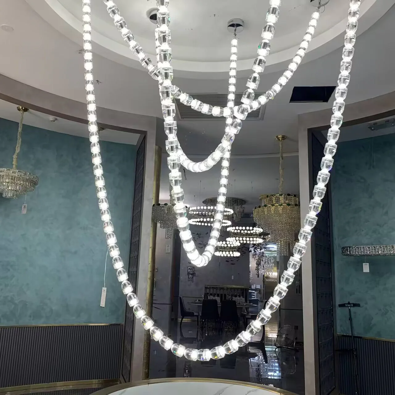 Modern Crystal Bullet  Necklace Chain Chandelier for Living Room/Staircase/Foyer/Hotel/Restaurant - Image 11