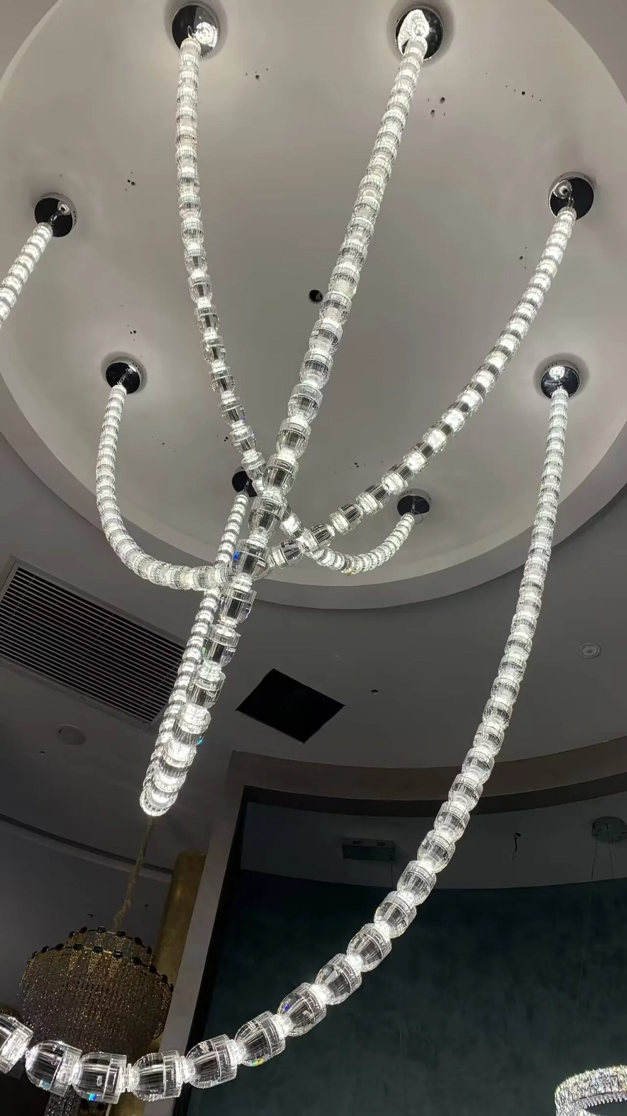 Modern Crystal Bullet  Necklace Chain Chandelier for Living Room/Staircase/Foyer/Hotel/Restaurant - Image 4