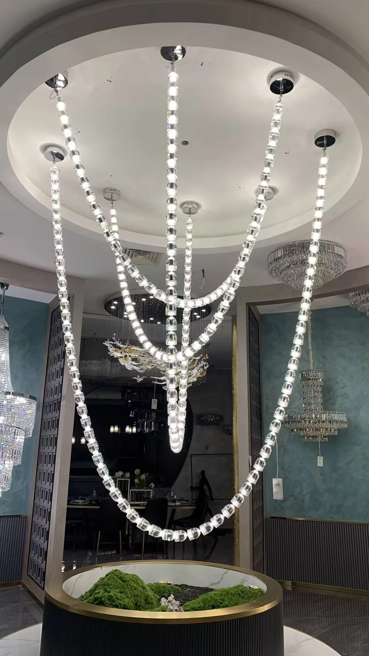 Modern Crystal Bullet  Necklace Chain Chandelier for Living Room/Staircase/Foyer/Hotel/Restaurant - Image 6