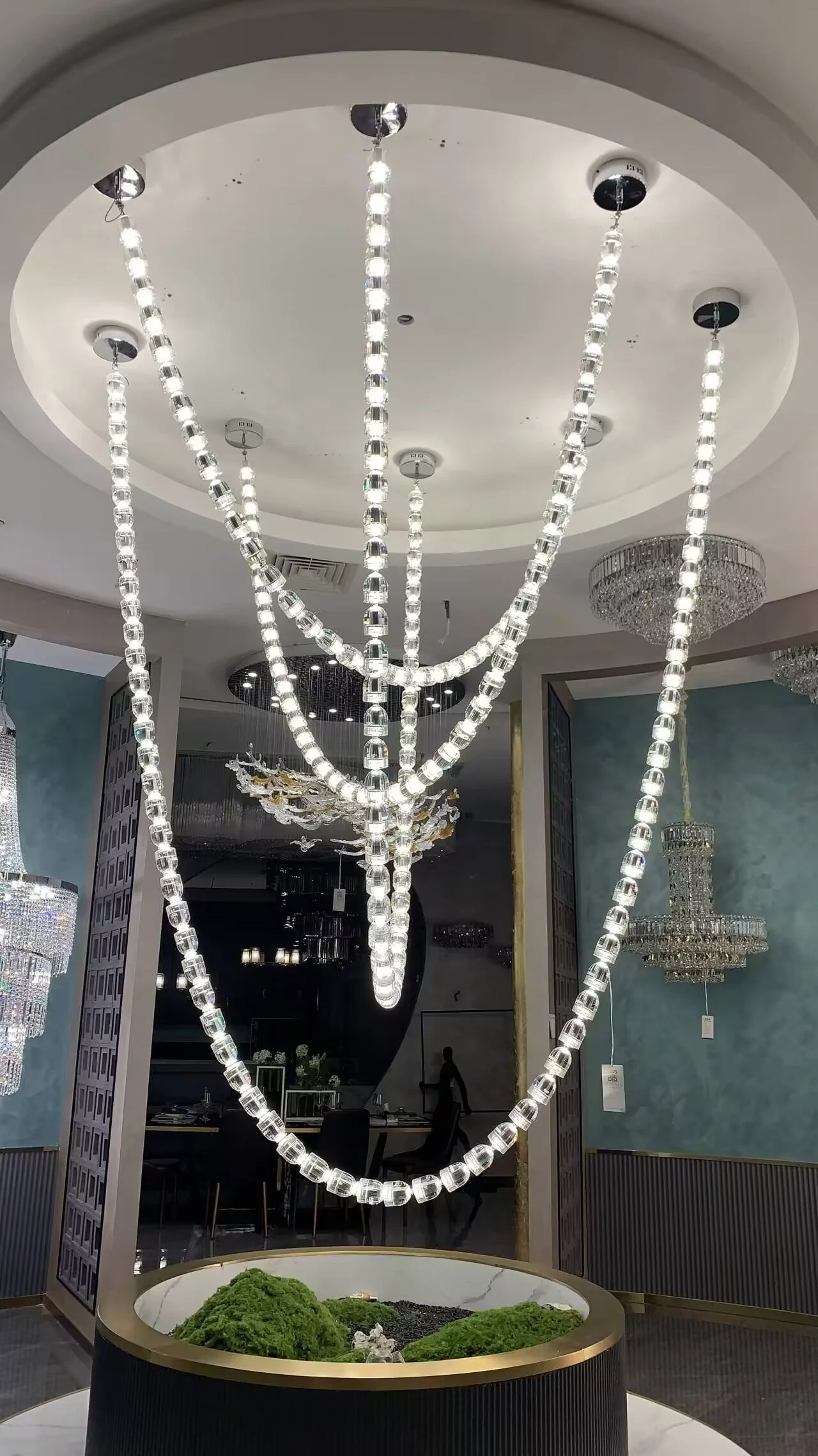 Modern Crystal Bullet  Necklace Chain Chandelier for Living Room/Staircase/Foyer/Hotel/Restaurant - Image 8
