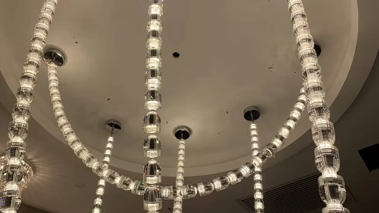 Modern Crystal Bullet  Necklace Chain Chandelier for Living Room/Staircase/Foyer/Hotel/Restaurant - Image 9