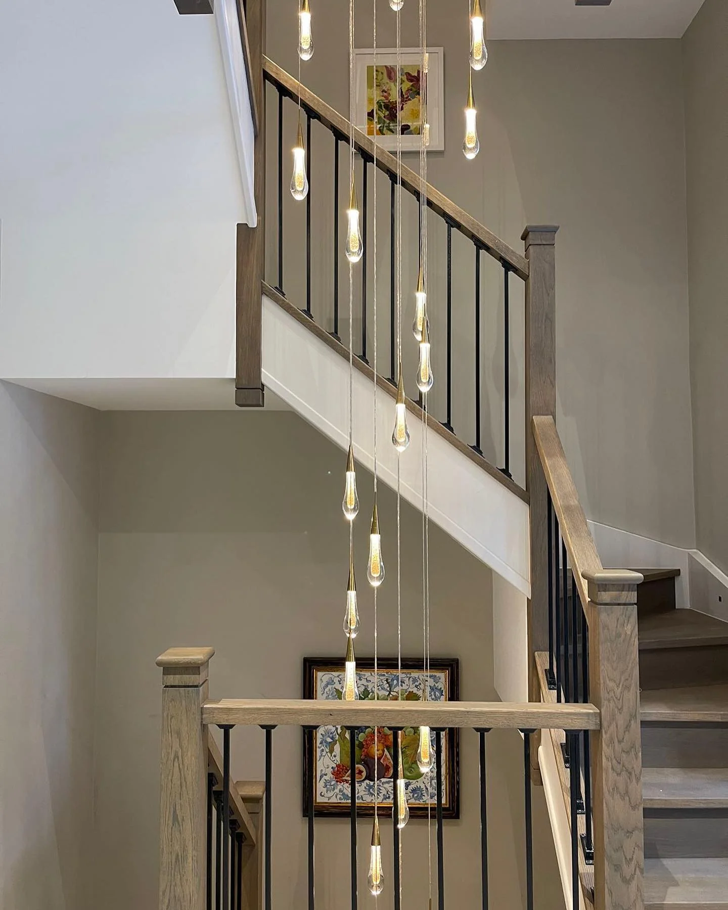 Modern Cascade Raindrop Round Spiral Crystal Chandelier for Staircase/Foyer - Image 12